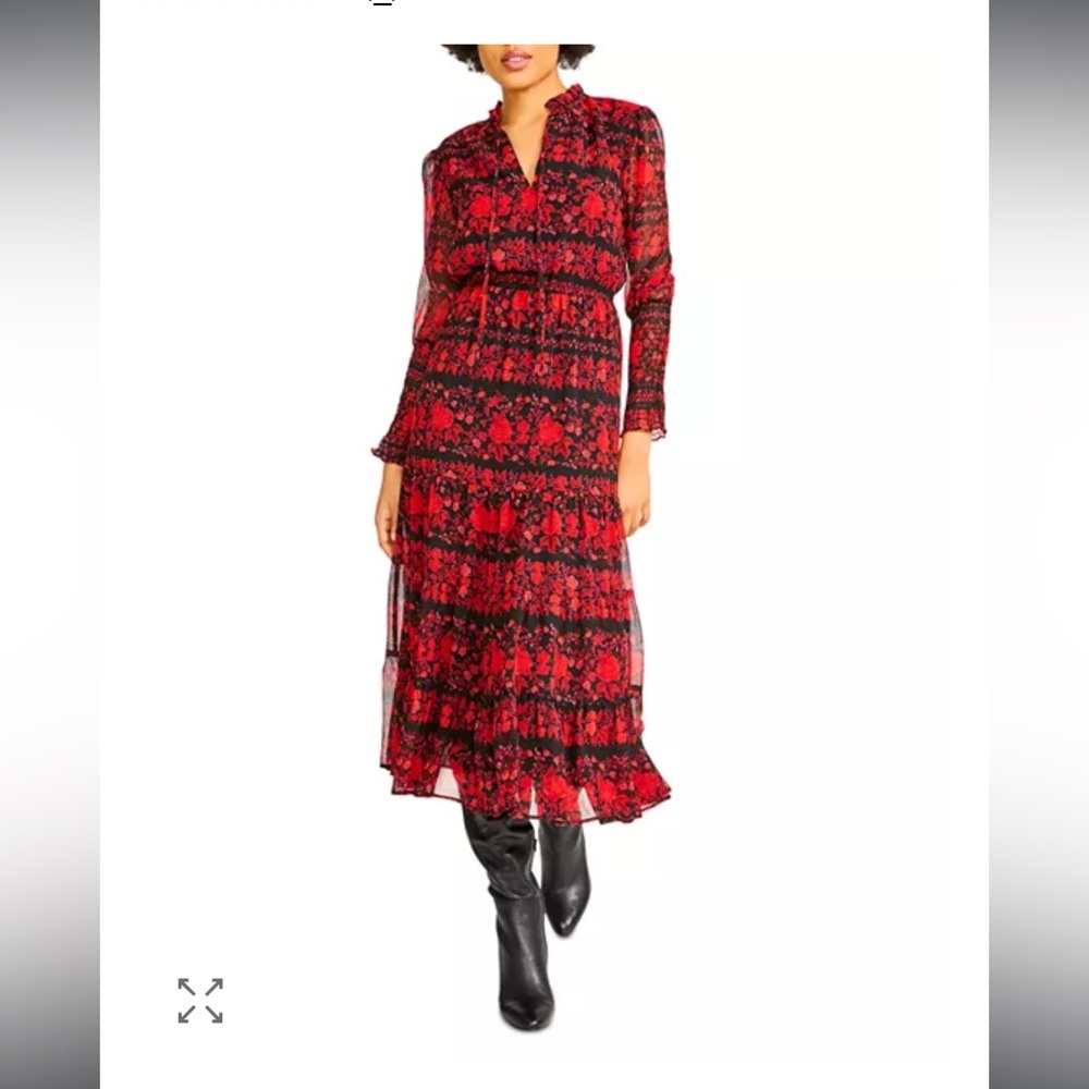 Steve Madden BB Dakota Red and Black Floral Dress